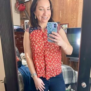 Meadow Rue by Anthropologie button up top